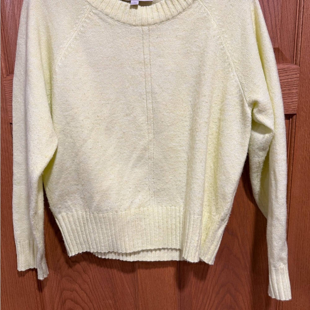 LOFT Women's Lightweight Crewneck Sweater in Pale Yellow